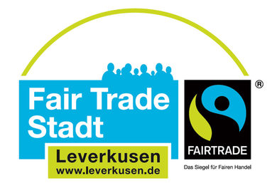 Logo und Link Fair-Trade-Town Leverkusen