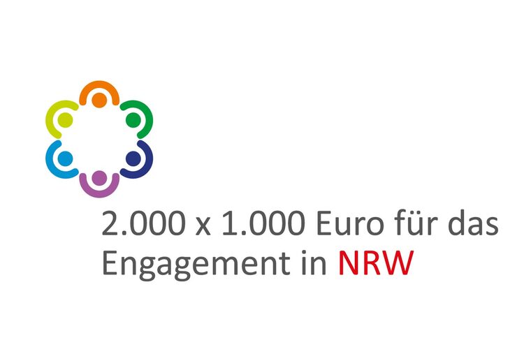 Logo des Förderprogramms 2000 x 1000 Euro für das Engagement in NRW