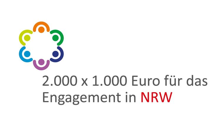 Logo des Förderprogramms 2000 x 1000 Euro für das Engagement in NRW