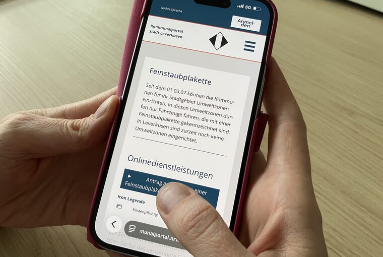 Symbolbild Online-Dienst Feinstaubplakette