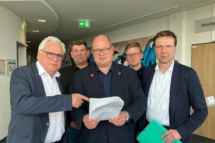 Gruppenfoto Marc Adomat, Hans-Gerd Wendling, Stefan Hebbel, Maik Gößling und Alexander Lünenbach