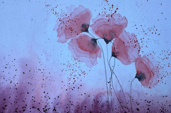 Blumen mit Aquarell gemalt