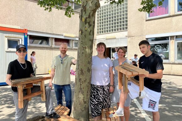 Einweihung Baumbank Schule an der Wupper