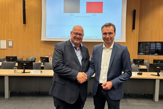 Der neue Oberbürgermeister Stefan Hebel neben Alexander Lünenbach