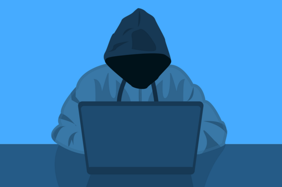 Illustration von einem Online Betrüger