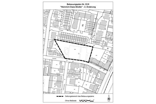 Geltungsbereich des Bebauungsplans Nr. 91/II - 2. Änderung