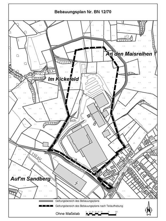 Geltungsbereich des Bebauungsplans Nr. BN 12/70