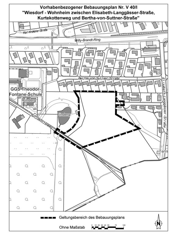 Geltungsbereich des vorhabenbezogenen Bebauungsplans V 40/I