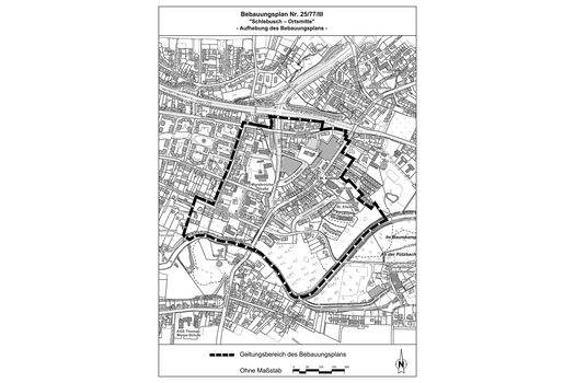 Geltungsbereich des Bebauungsplans Nr. 25/77/III - 5. Änderung