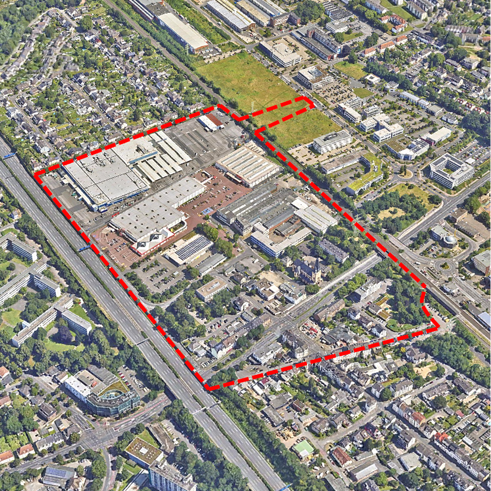 Das Gebiet der Vorbereitenden Untersuchung im Stadtteil Manfort