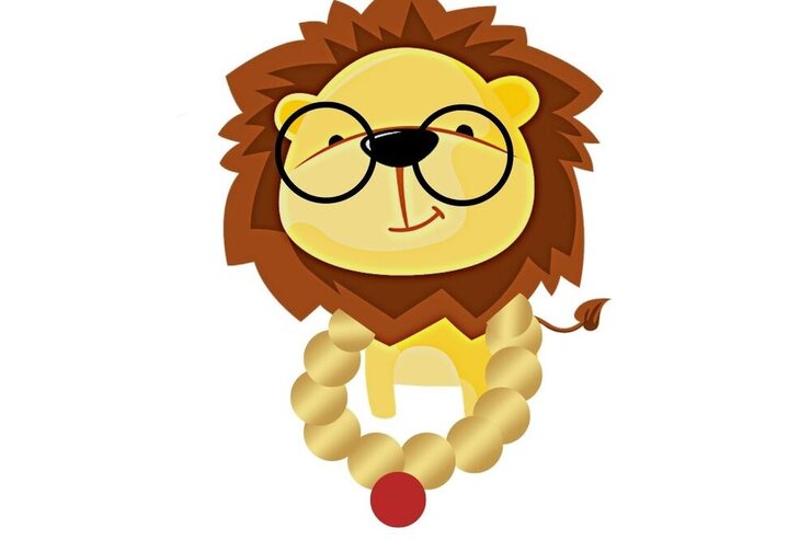Grafik: der kleine Löwe mit Brille und eigener Amtskette