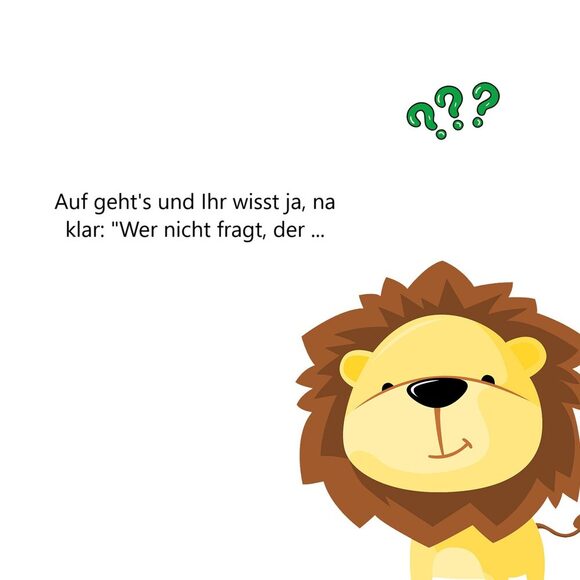 der kleine Löwe mit Fragezeichen