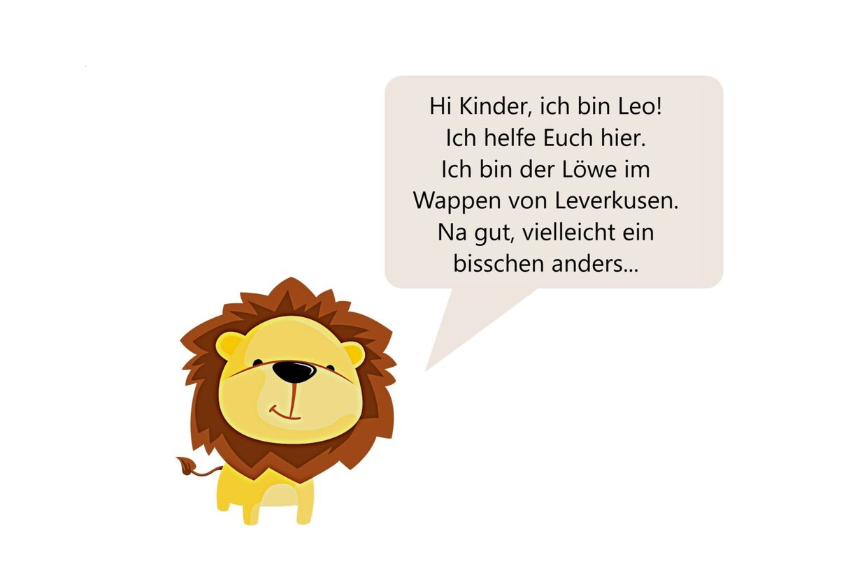 Grafik mit Löwe und Sprechblase