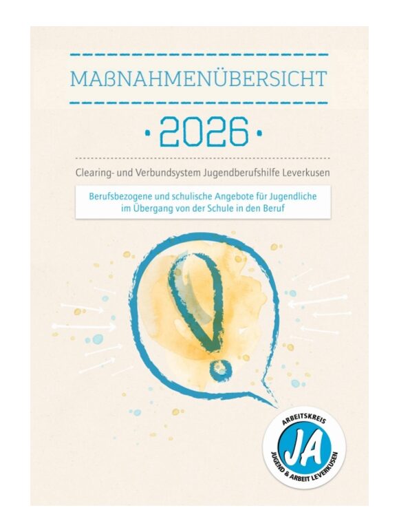 Deckblatt Maßnahmenübersicht AK Jugend und Arbeit