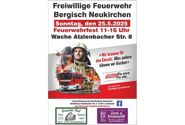 Plakat Feuerwehrfest Bergisch Neukirchen