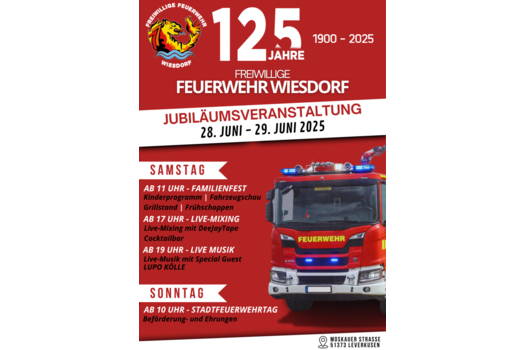 Plakat Feuerwehrfest Wiesdorf