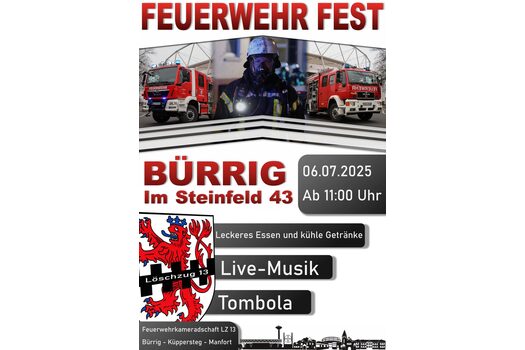 Plakat Feuerwehrfest Bürrig