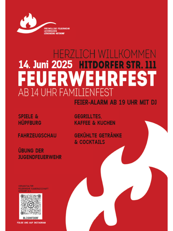 Plakat Feuerwehrfest Hitdorf